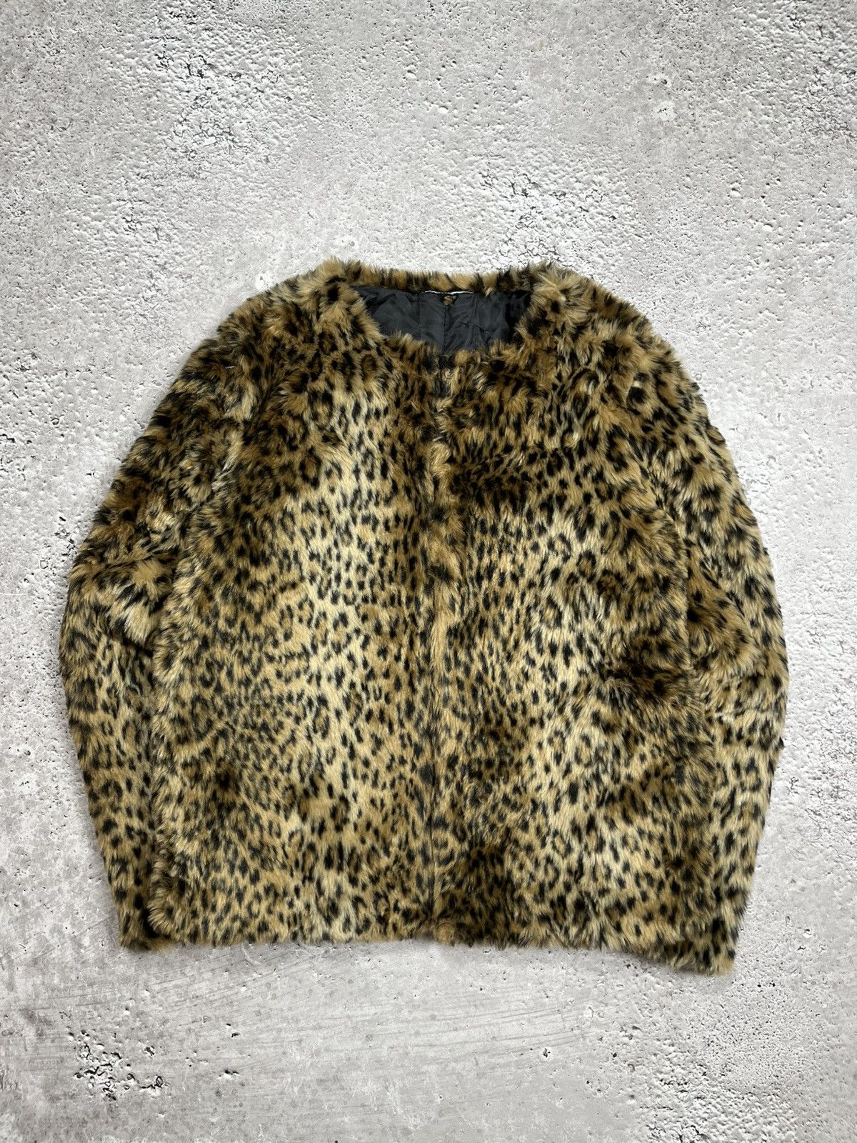Other Y2K Faux Fur Leopard Print Jacket Retro 2000s Style Size L / US 10 / IT 46 - 1 Thumbnail