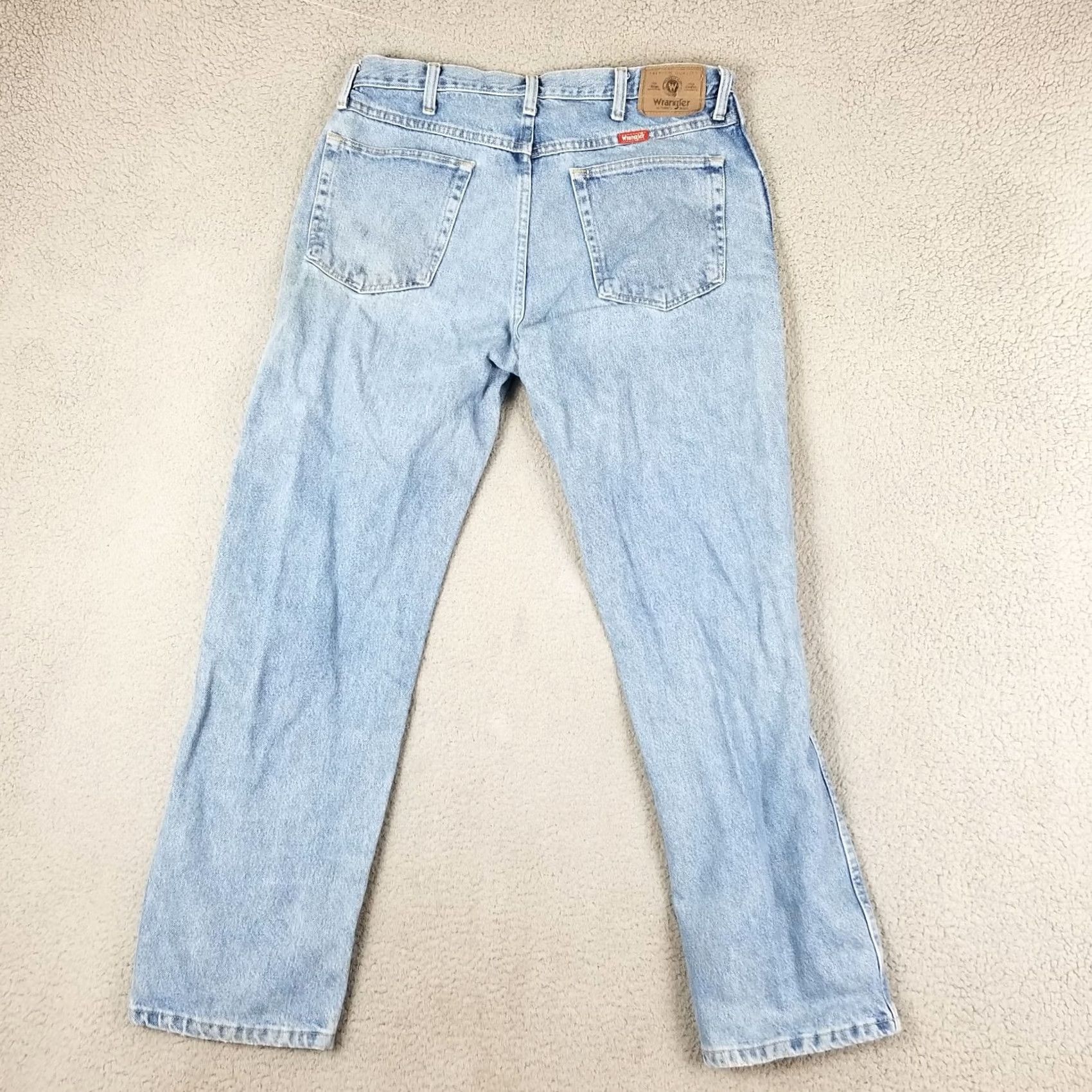 Wrangler Wrangler Jeans Men 34X29 96501SL Workwear Straight Relaxed Distressed Pockets Blue Denim Cotton Jeans Mens Size US 34 / EU 50 - 6 Thumbnail
