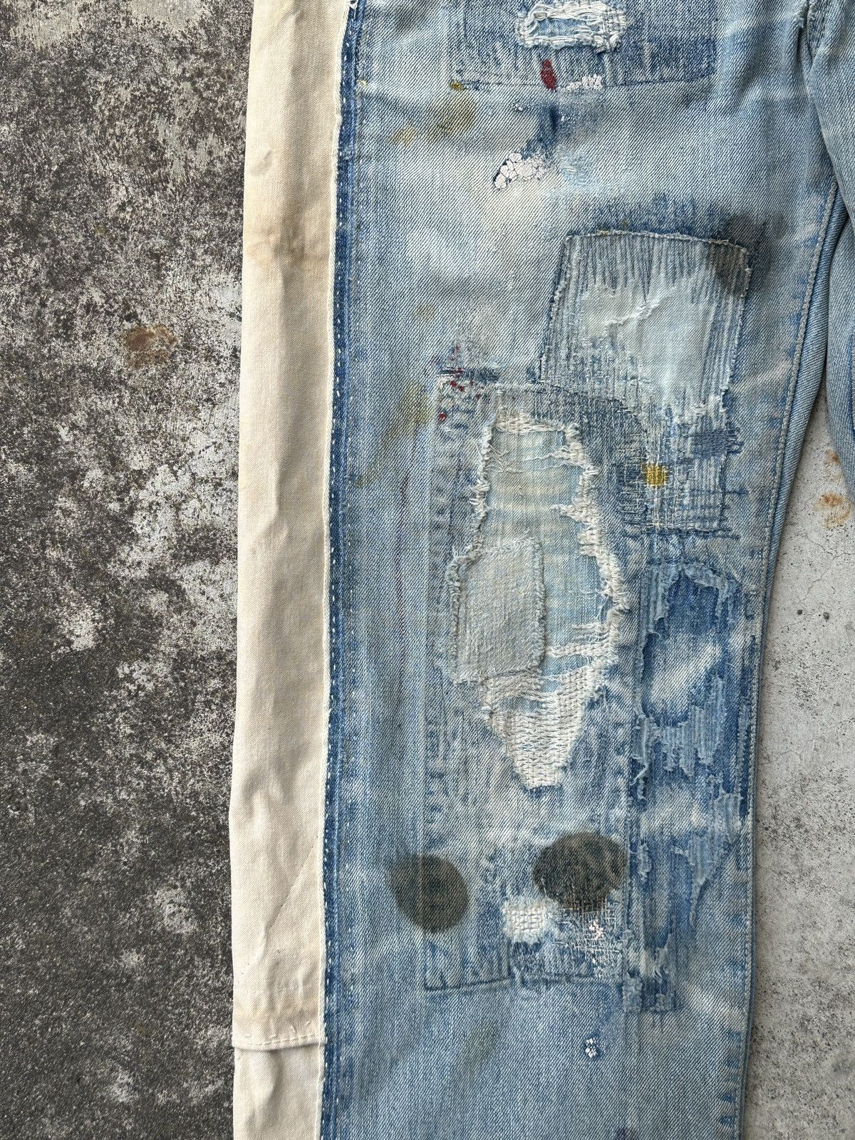 Kapital Kountry Boro Patchwork Denim Track pant Remake Size US 35 - 3 Thumbnail