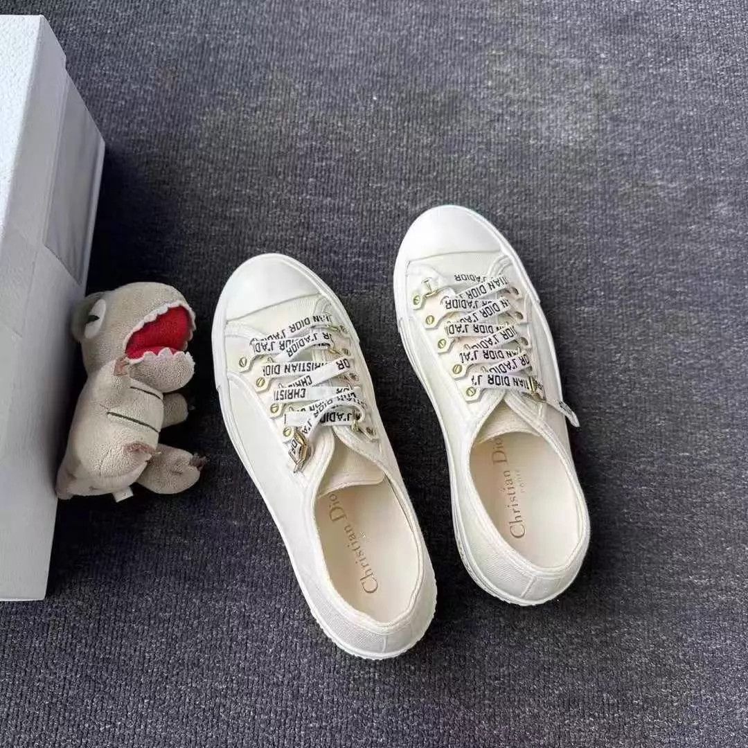 Dior Dior White Laces Logo Canvas Sneaker 35 (New, Box) Size US 4.5 / IT 34.5 - 5 Thumbnail