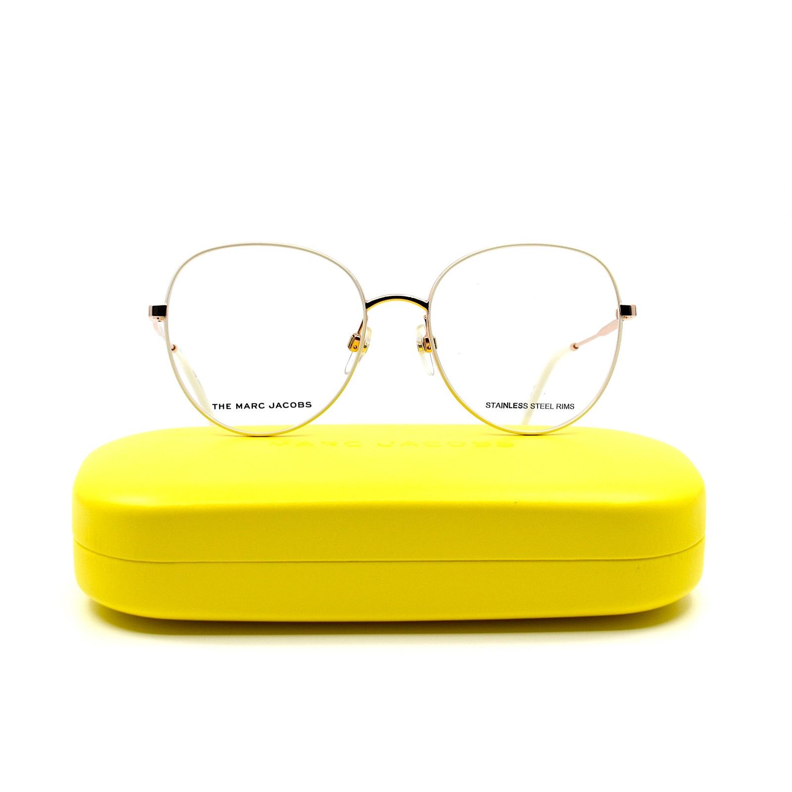 Marc Jacobs NEW MARC JACOBS MARC590 Y3R GOLD IVORY EYEGLASSES FRAME Size ONE SIZE - 6 Thumbnail