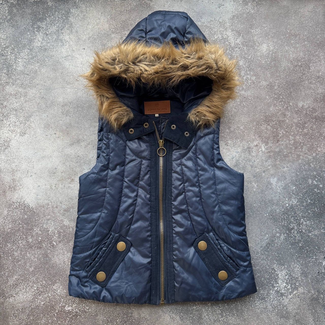 Japanese Brand River Island Y2K Glamour 2000’s Puffer Hooded Vest Size M / US 6-8 / IT 42-44 - 1 Thumbnail