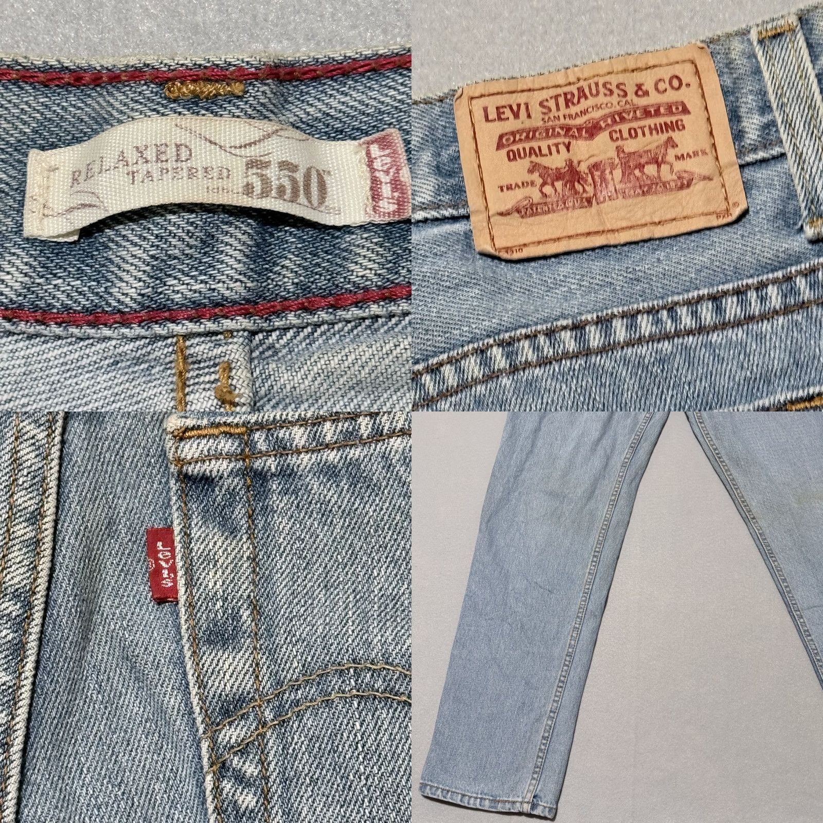 Levi's Levi's Jeans Womens Light Blue 550 Relaxed Tapered High-Rise 14L Denim 30in Inseam Buttons Zip 5-Pocket City 90s Vintage Women's Jeans Size 36" / US 14 / IT 50 - 8 Thumbnail