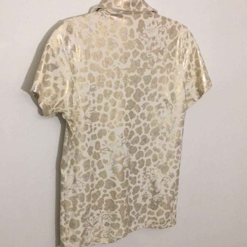 Other Pit Bull Jeans Gold Leopard Face Polo: Size L Size L / US 10 / IT 46 - 2 Thumbnail