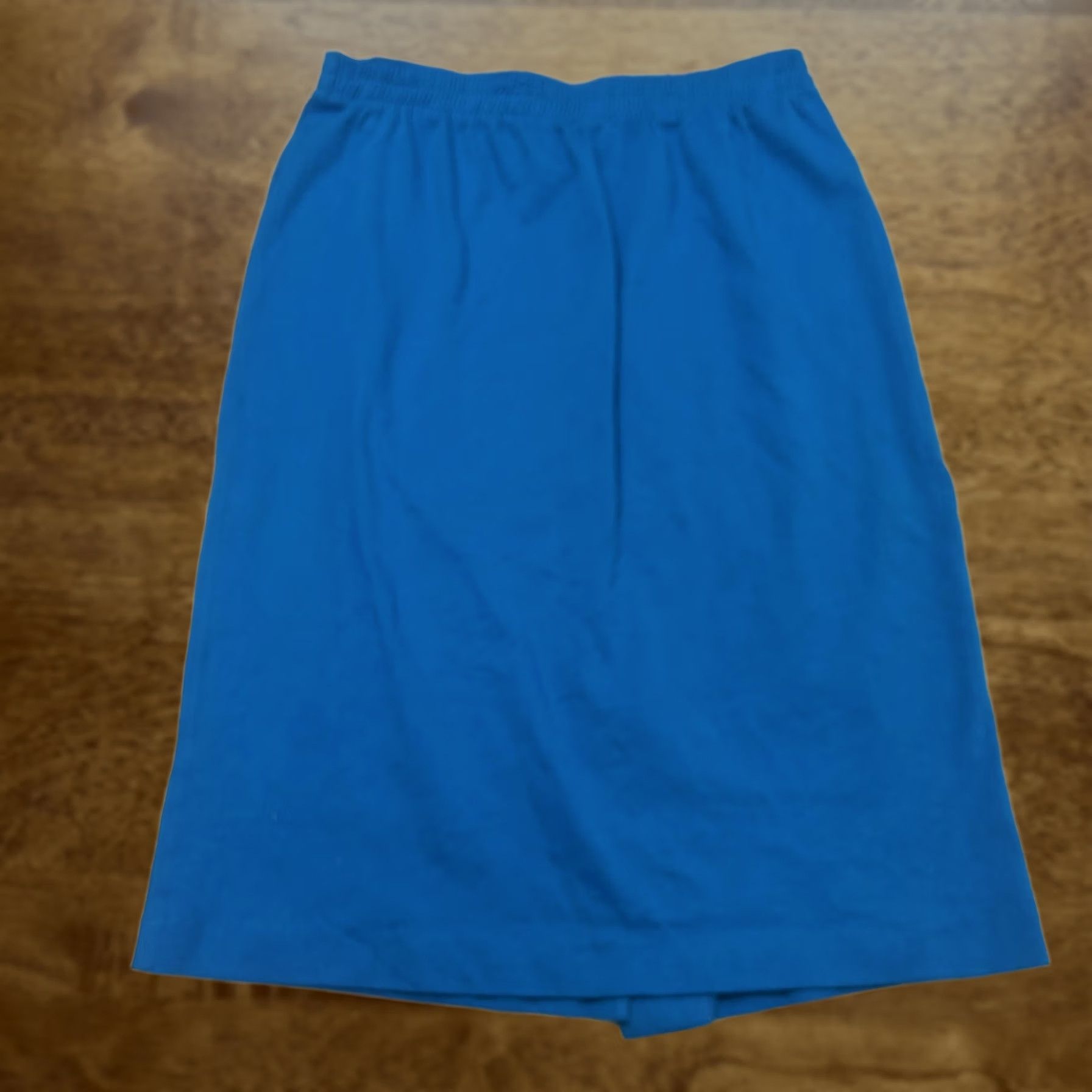Vintage Vintage Eccobay Skirt Womens Large Blue Cotton Jersey Pencil Midi Elastic Waist Size L / US 10 / IT 46 - 1 Thumbnail