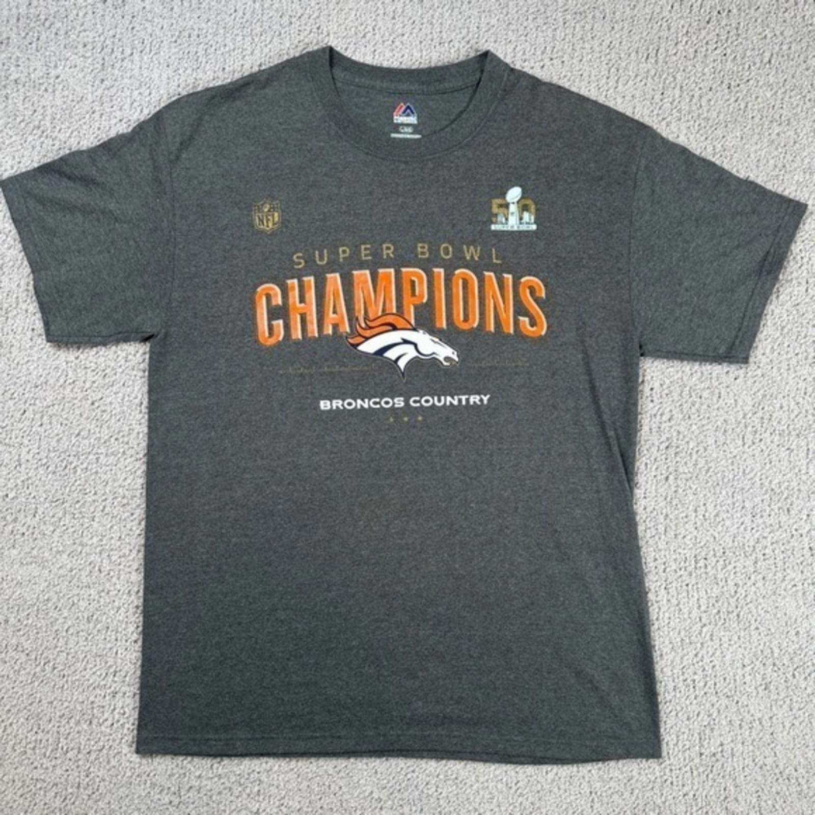 Majestic Denver Broncos Super Bowl Champions T Shirt Mens Large Size US L / EU 52-54 / 3 - 2 Thumbnail