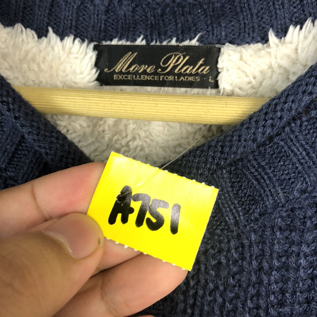 Japanese Brand More Planta Dark Blue Patterned Cardigans #A751 Size L / US 10 / IT 46 - 11 Thumbnail