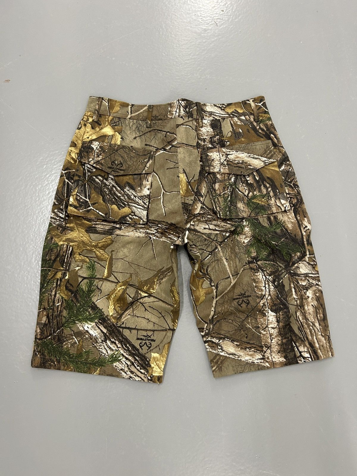 Pre-owned Camo X Carhartt Crazy Vintage Y2k Carhartt Style Camo Shorts Workwear Skater In Brown