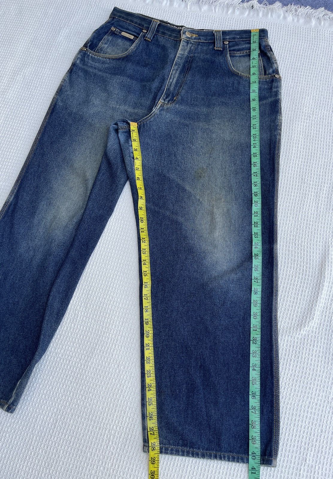 JNCO Rare Vintage 90s🔥JOHNNY BLAZE🔥Embroidered Baggy Jeans Size US 34 / EU 50 - 6 Thumbnail