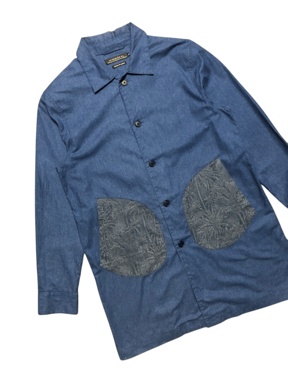 Japanese Brand Vintage Superior EL. Spring Indigo Overcoat Rare Design Size US M / EU 48-50 / 2 - 4 Thumbnail