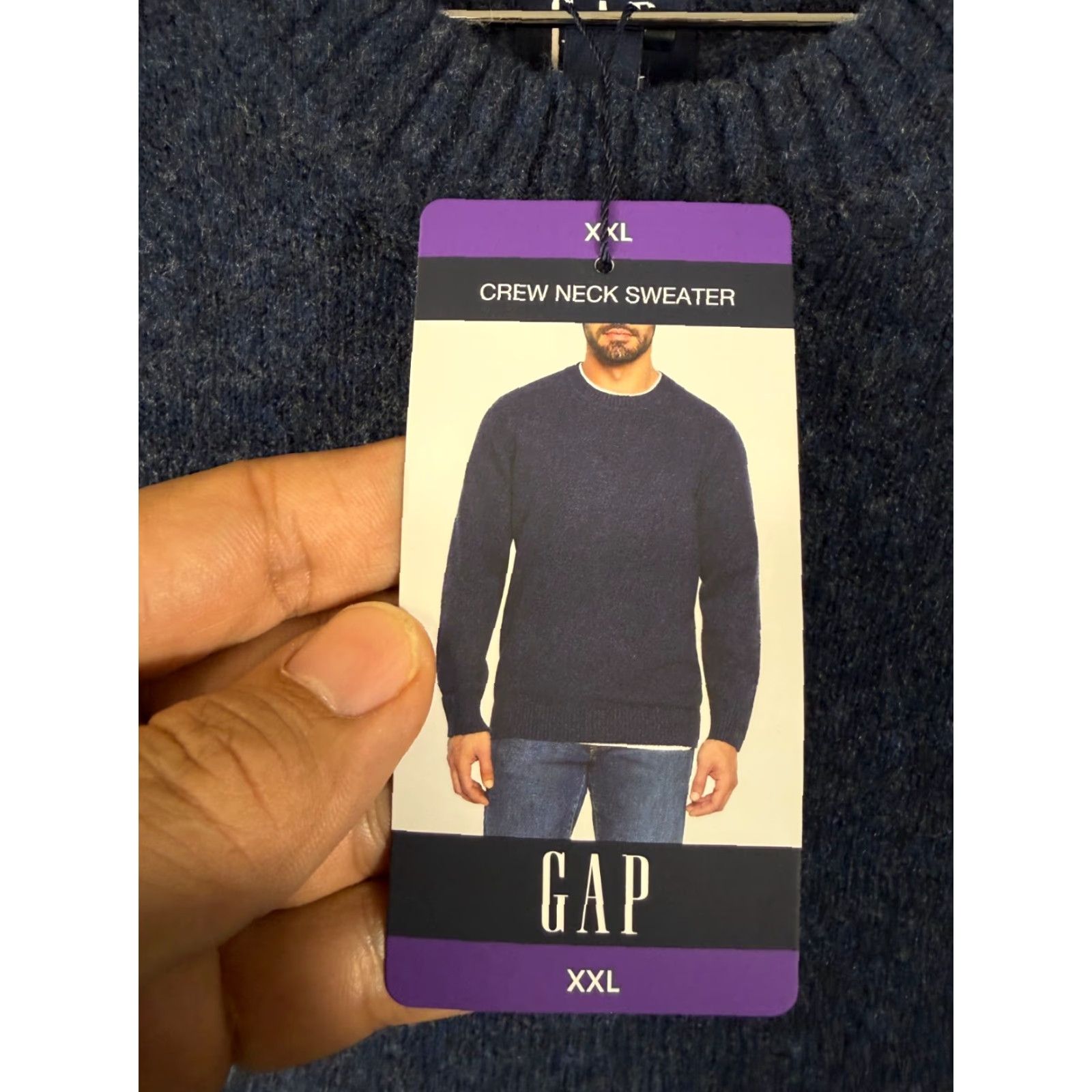 Gap Gap Sweater Mens 2XL Navy Blue Wool Blend Crew Neck Long Raglan Sleeve Pullover NWT Regular Fit Size US XXL / EU 58 / 5 - 5 Thumbnail