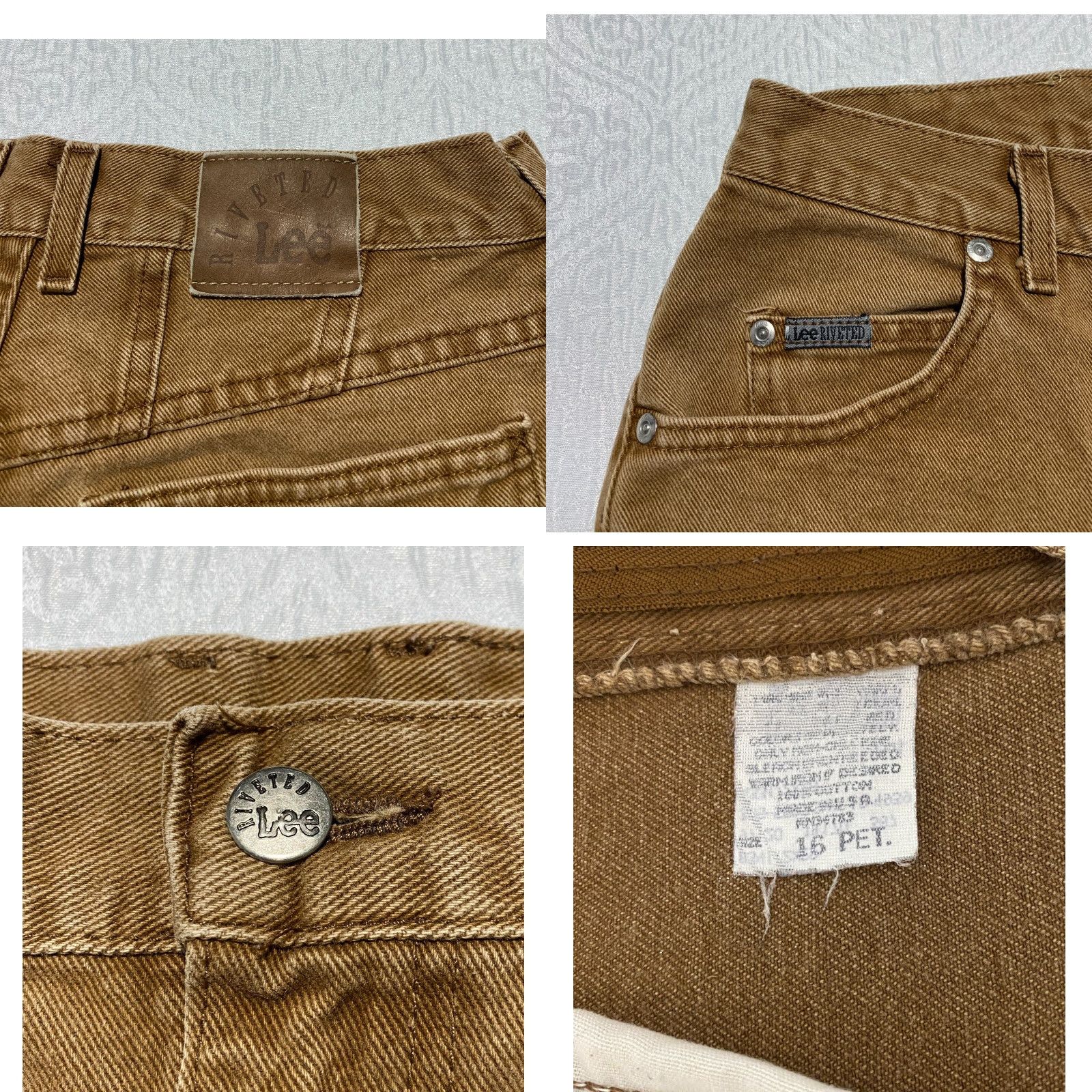 Lee VINTAGE Lee Jeans Womens 90s USA Riveted Brown Size 16 Petite Tapered 5-Pocket Denim Size 24" / US 00 / IT 34 - 8 Thumbnail