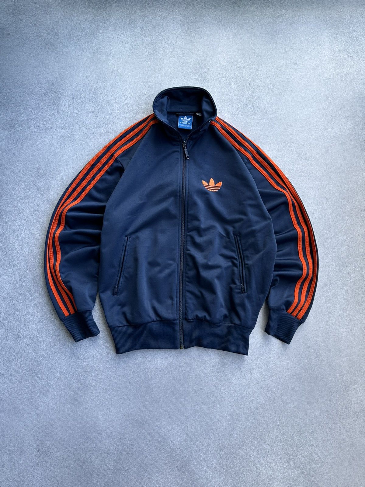 Vintage Adidas Firebird Striped Navy Track Jacket Size S
