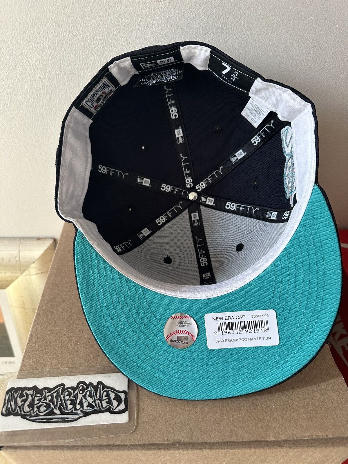 New Era Seattle Mariners 20th Anniversary Fitted Cap Size 7 3/4 Size 34 - 3 Thumbnail