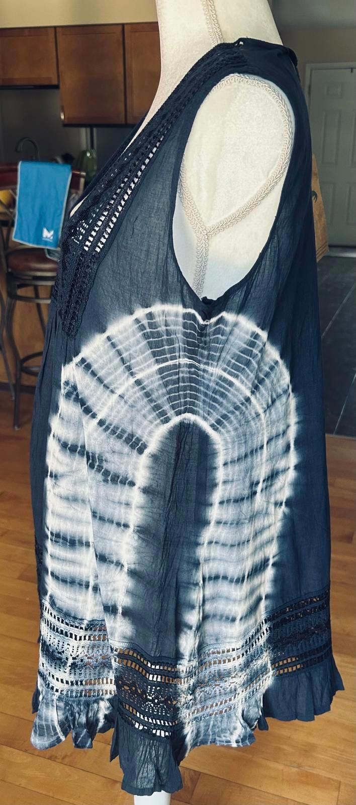 Other Stillwater Supply Co. Navy Tye Dye Cotton Babydoll Dress NWT Size S / US 4 / IT 40 - 5 Thumbnail