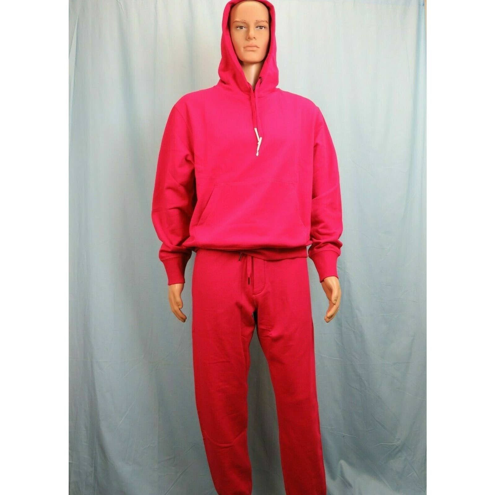 PERSIAN RED COTTON ICON HOODIE LOGO PANTS TRACKSUIT L