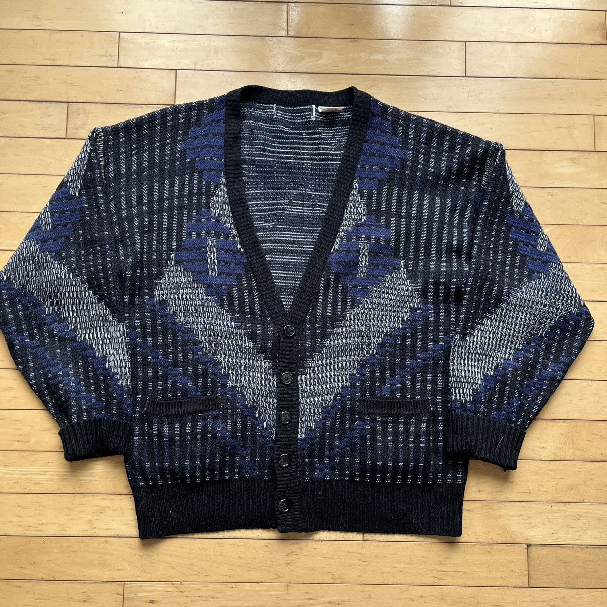 Vintage Vintage blue cardigan Size US L / EU 52-54 / 3 - 1 Thumbnail