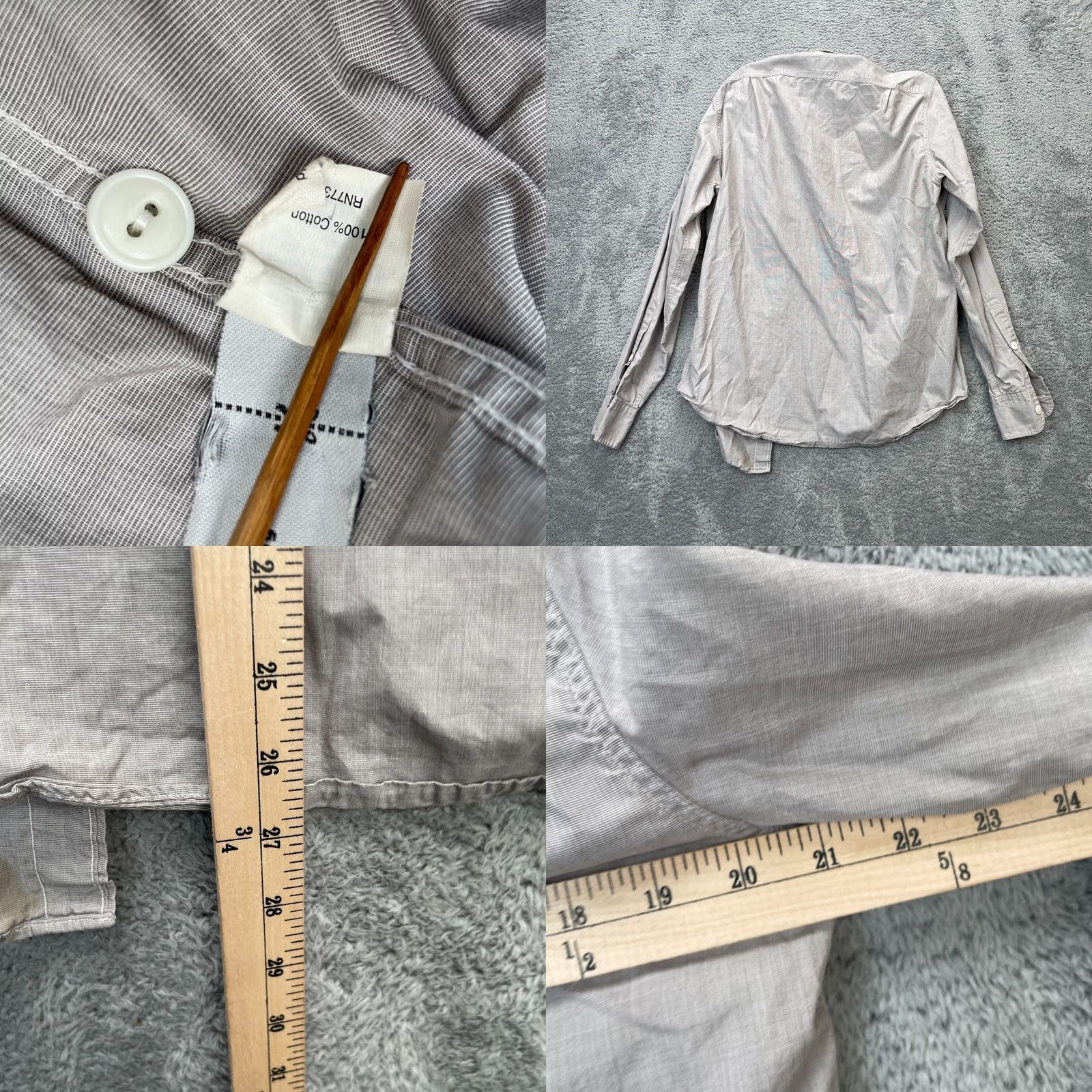 J.Crew J Crew Gray Dress Shirt Mens Small Button Up Business Office Wear 2 Ply Cotton Size 36R - 8 Thumbnail