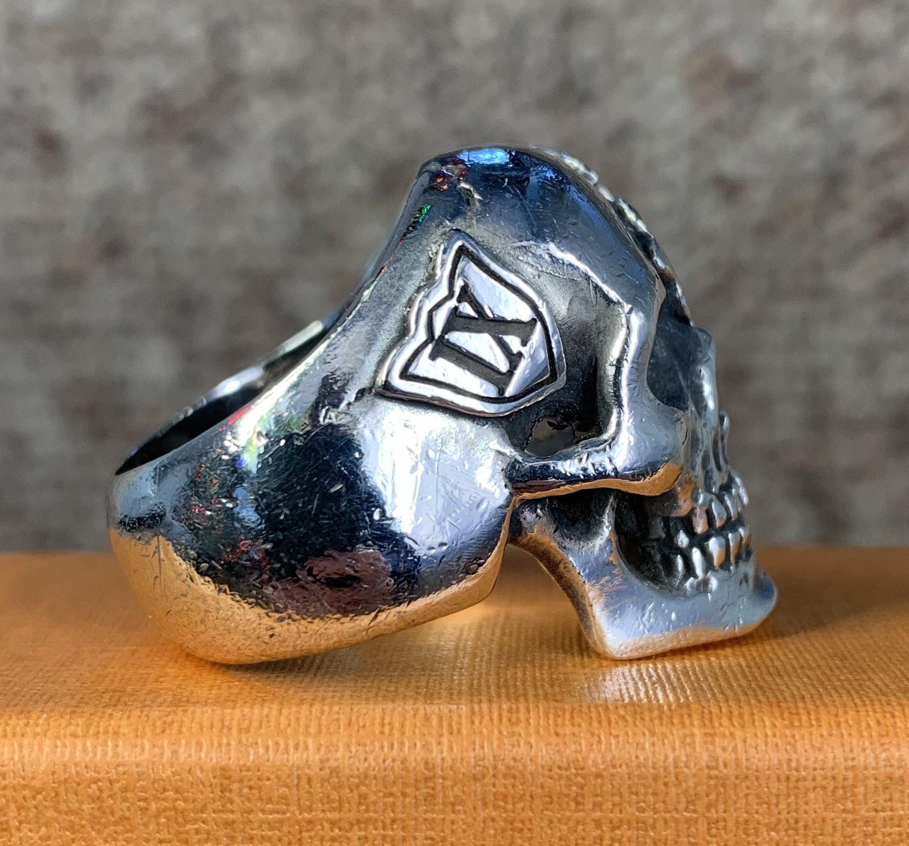 Number (N)ine SS05 "Nightcrawler" Bejeweled Silver Skull Ring Size ONE SIZE - 3 Thumbnail