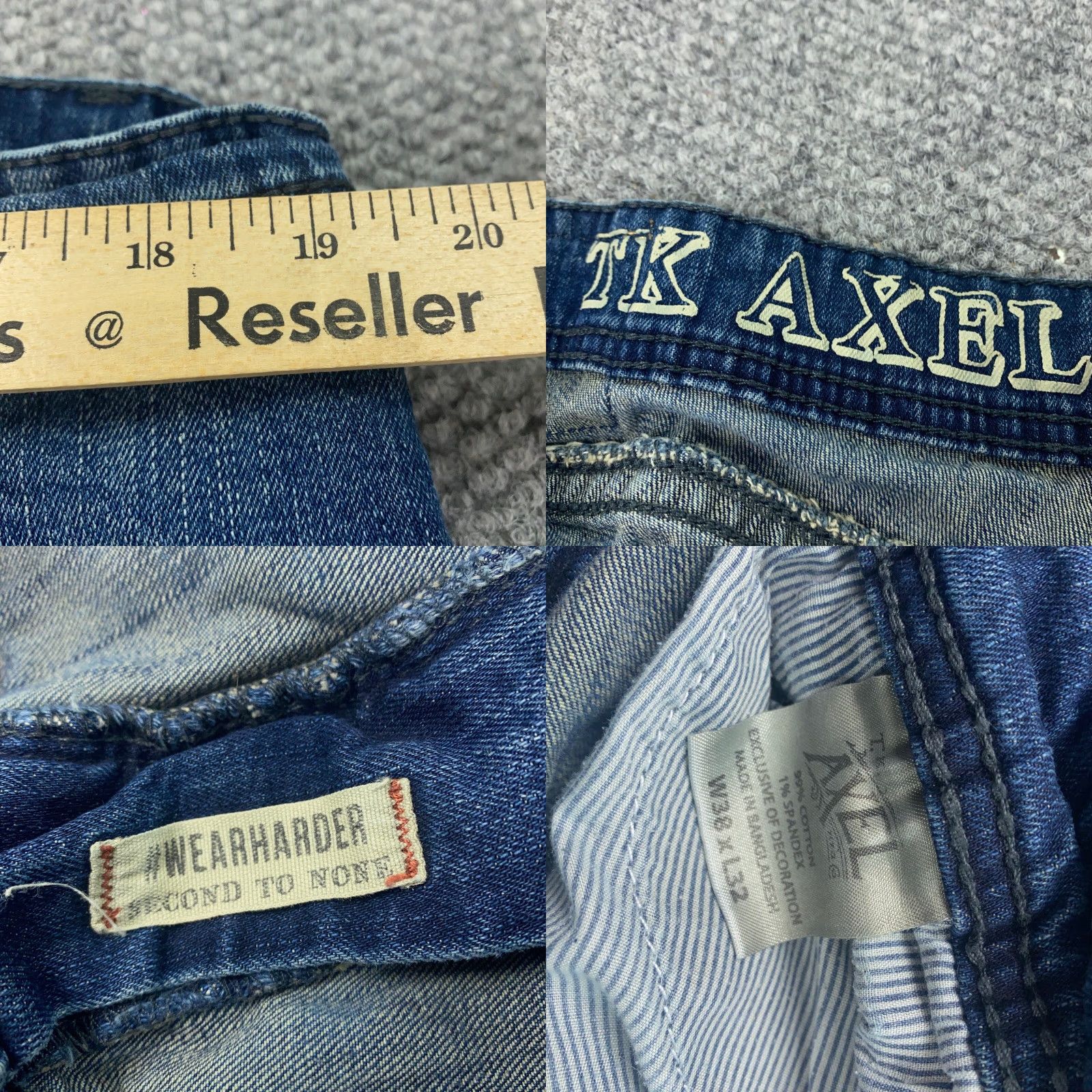 Vintage AXEL Jeans Jeans Relaxed Straight Adult 38x32 Blue Stretch Denim 5-Pocket Mens 38 Regular Blue 90s Preppy Theme Size US 38 / EU 54 - 8 Thumbnail