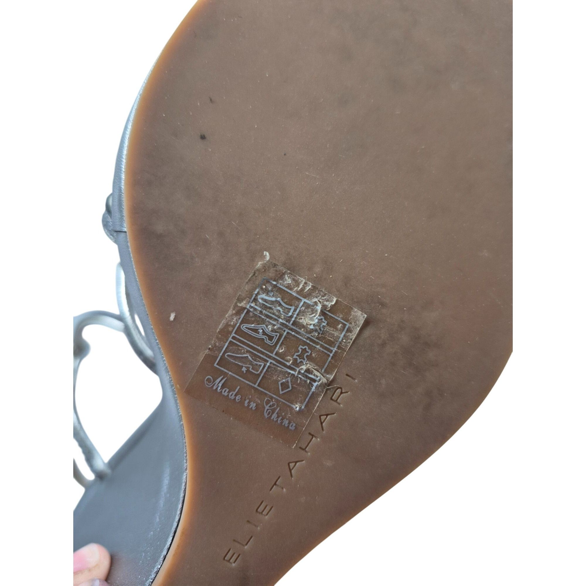 Elie Tahari Elie Tahari Silver Metallic Strappy Wedge Heeled Sandals Wom Size US 8.5 / IT 38.5 - 10 Thumbnail