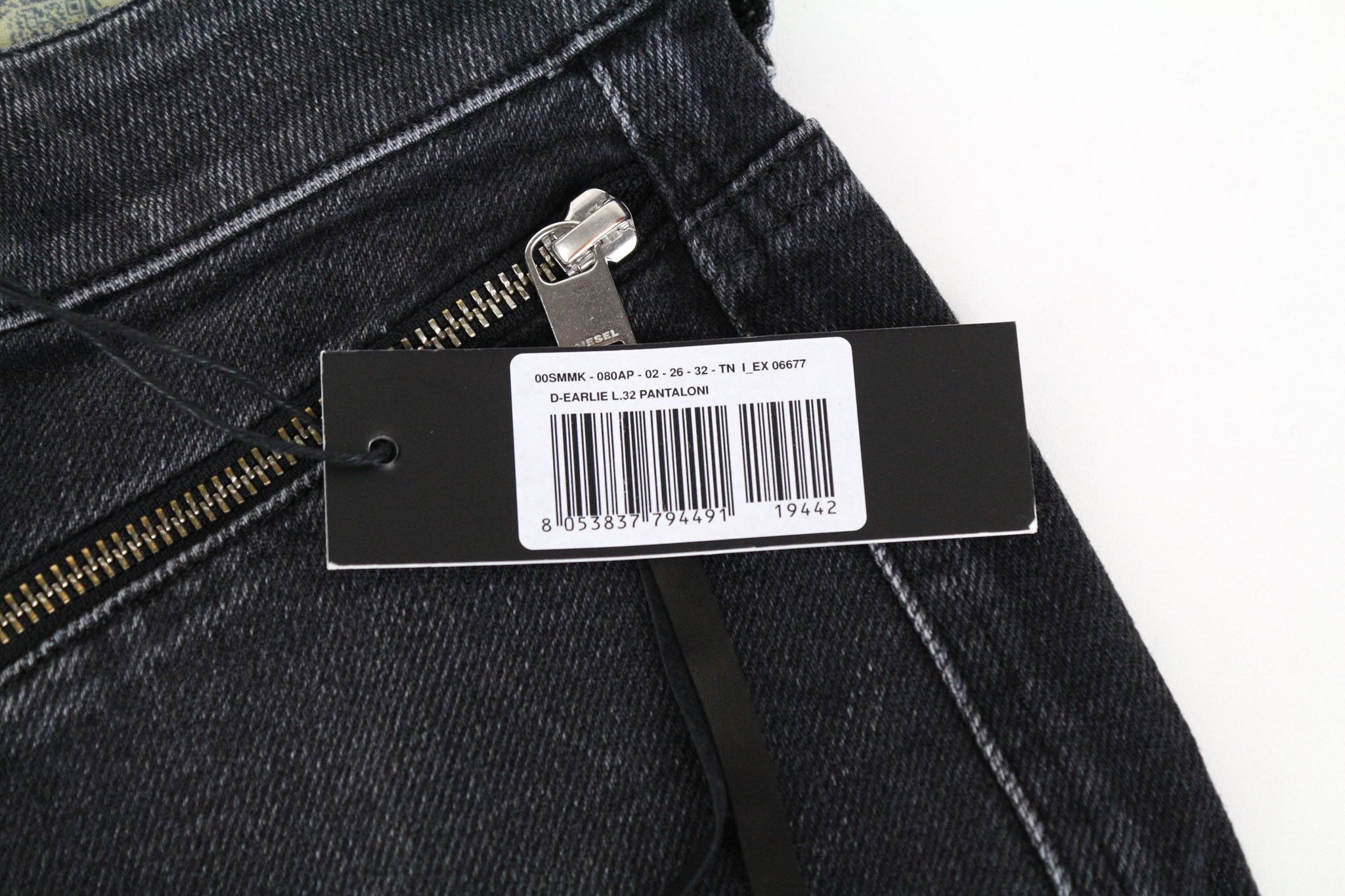Diesel D-EARLIE 080AP W26/L32 Grey Zip Pocket Jeans 71554 Size 26" / US 2 / IT 38 - 5 Thumbnail