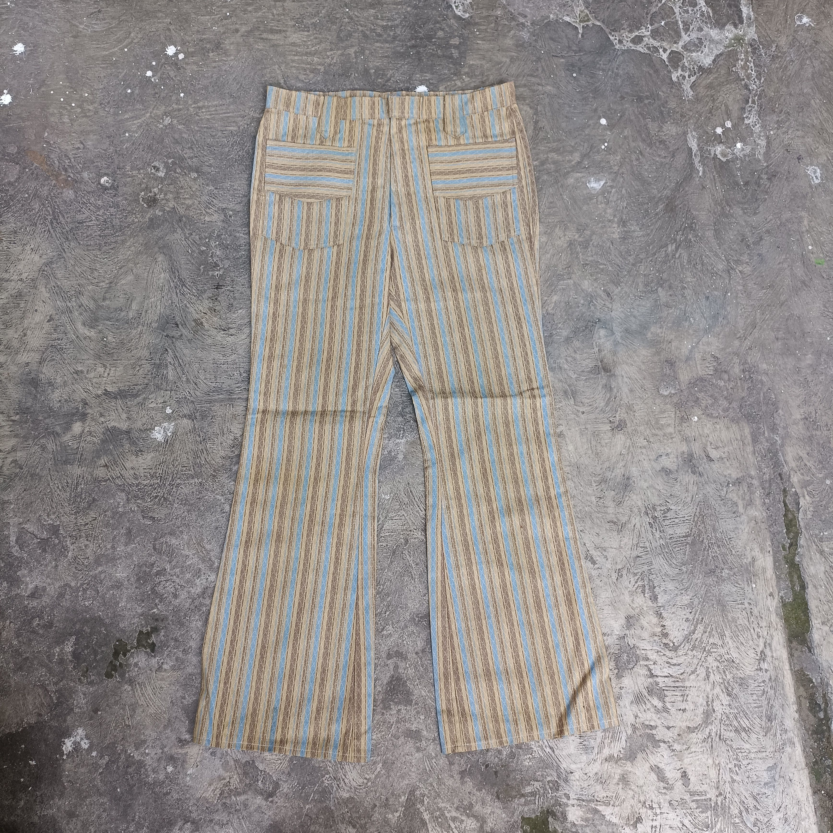 image of 20471120 x If Six Was Nine Vintage 70's Bell Bottoms Flare Jeans in Stripe, Men's (Size 33)