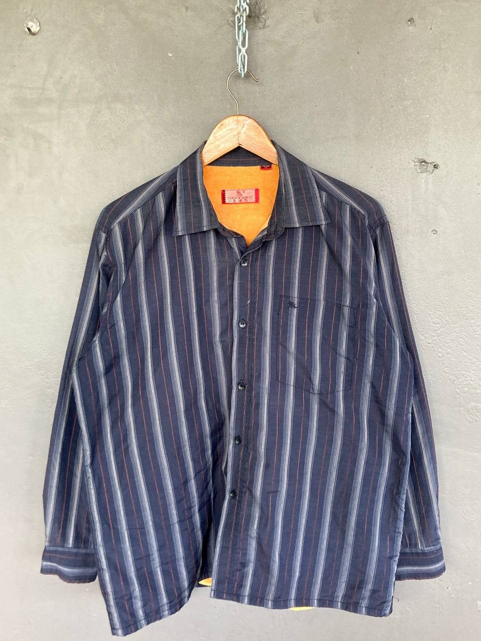Vintage Vintage Lucky Horse Stripe Over Shirt Size US L / EU 52-54 / 3 - 1 Thumbnail