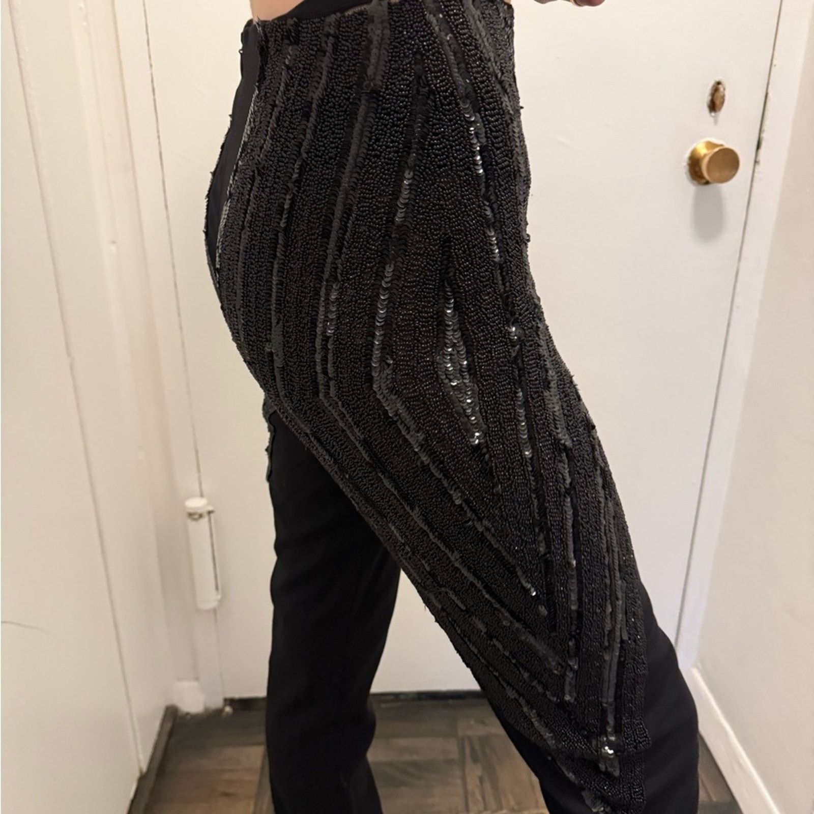 La Perla La Perla Elegant Black Sequin and beaded Embellished Pants Size 27" / US 4 / IT 40 - 1 Thumbnail