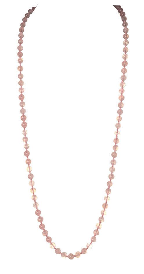 Designer Rose Quartz Round Bead Endless Necklace Size ONE SIZE - 2 Thumbnail