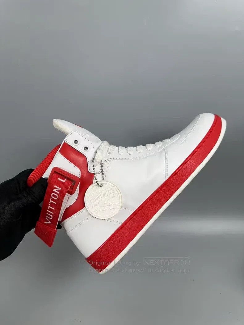 Louis Vuitton Louis Vuitton White and red high-top casual shoes Size US 7 / EU 40 - 5 Thumbnail