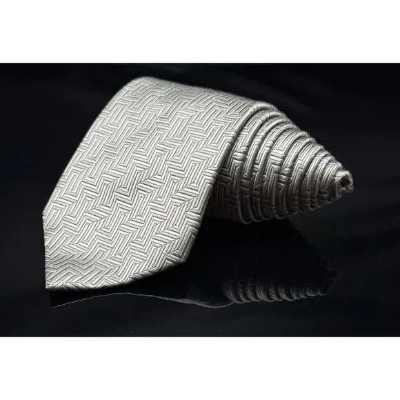 Donald Trump Donald J Trump Signature Collection Silver Power Tie 100% S Size ONE SIZE - 4 Thumbnail
