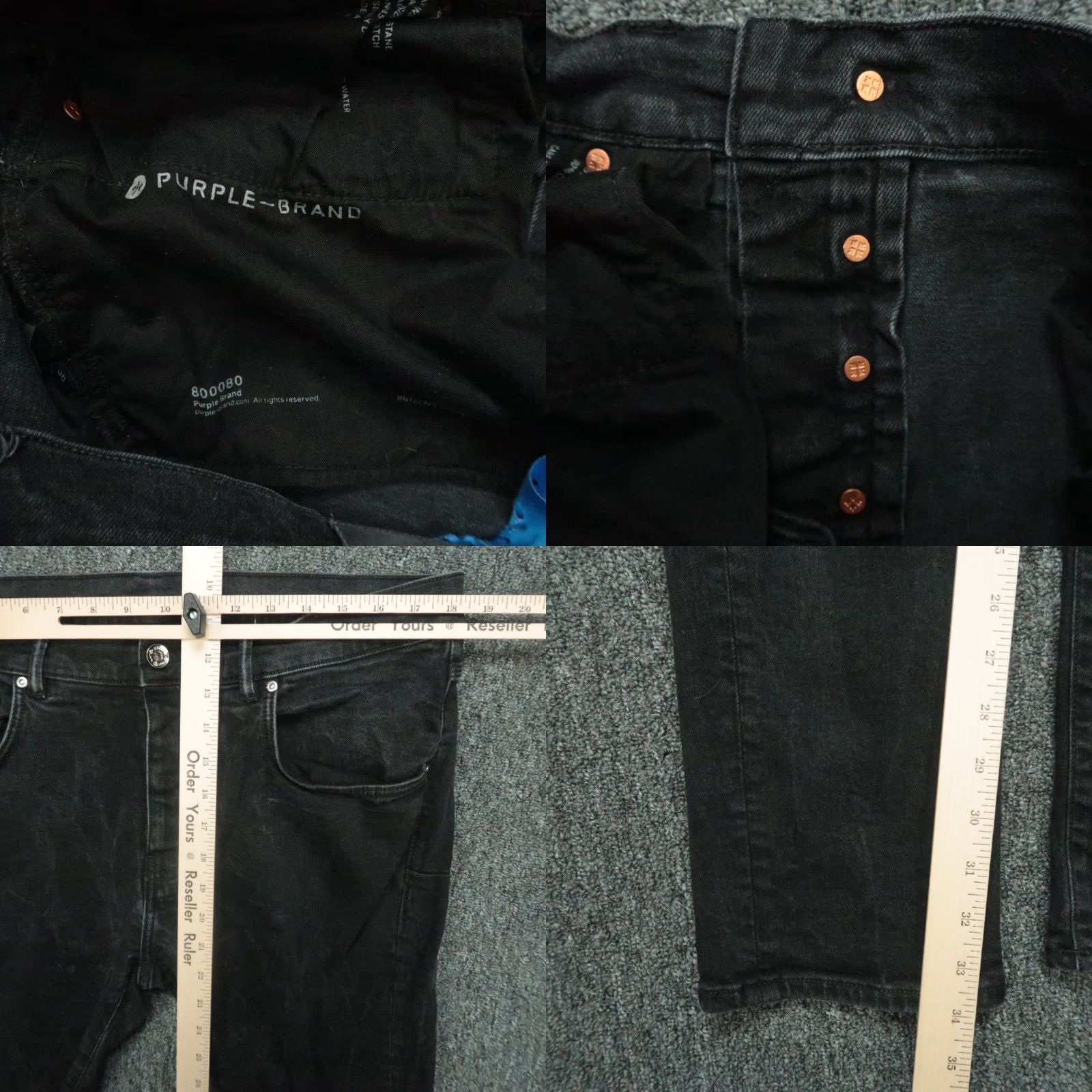 J Brand Purple Brand Jeans Mens 36x34 Black P001 5 Pocket Limited Edition Button Fly Shirt/Jeans (note: structural issue) Size US 36 / EU 52 - 8 Thumbnail