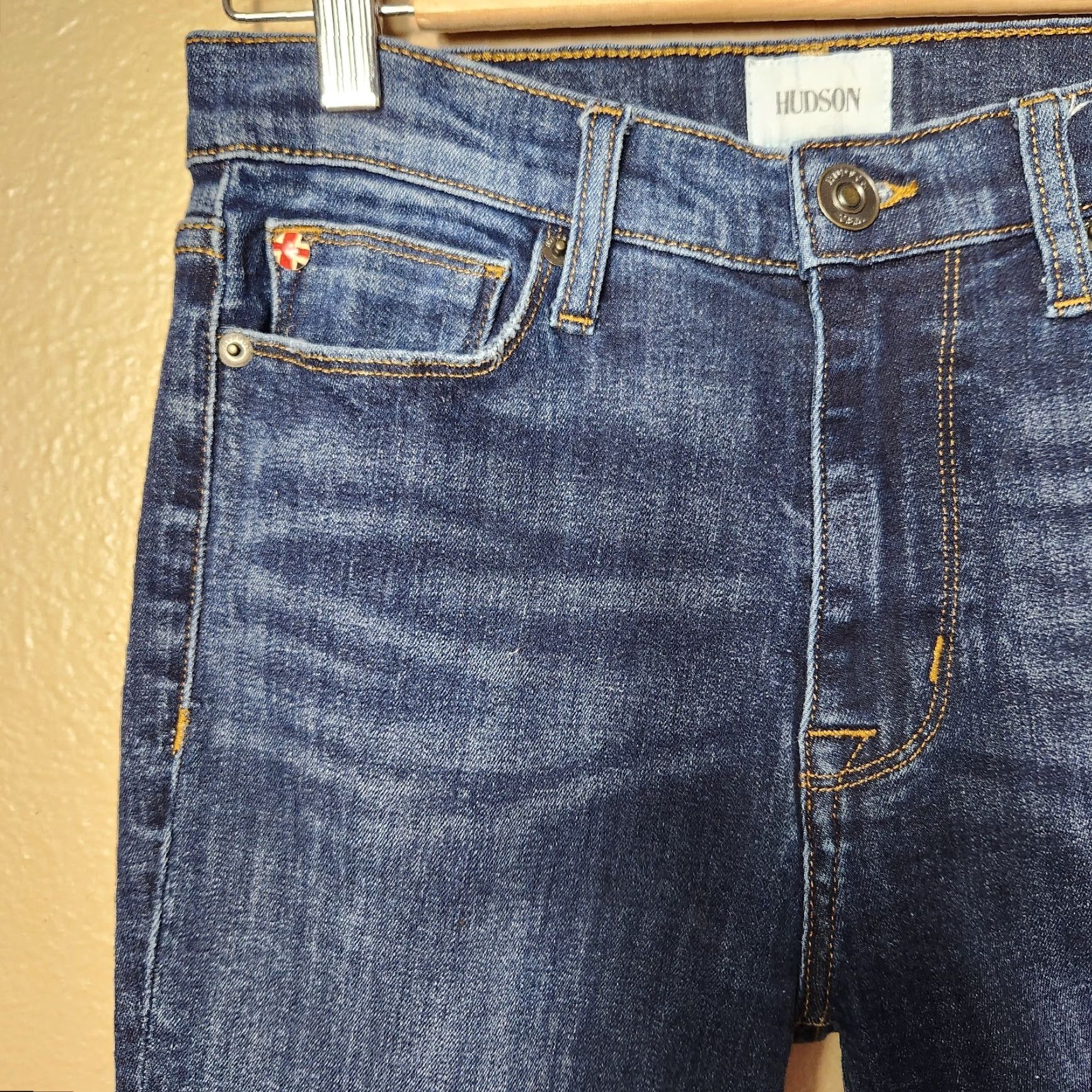 Hudson Hudson Womens Dark Wash High Rise Blair Super Skinny Raw Hem Jeans-Size 27 Size 27" / US 4 / IT 40 - 5 Thumbnail