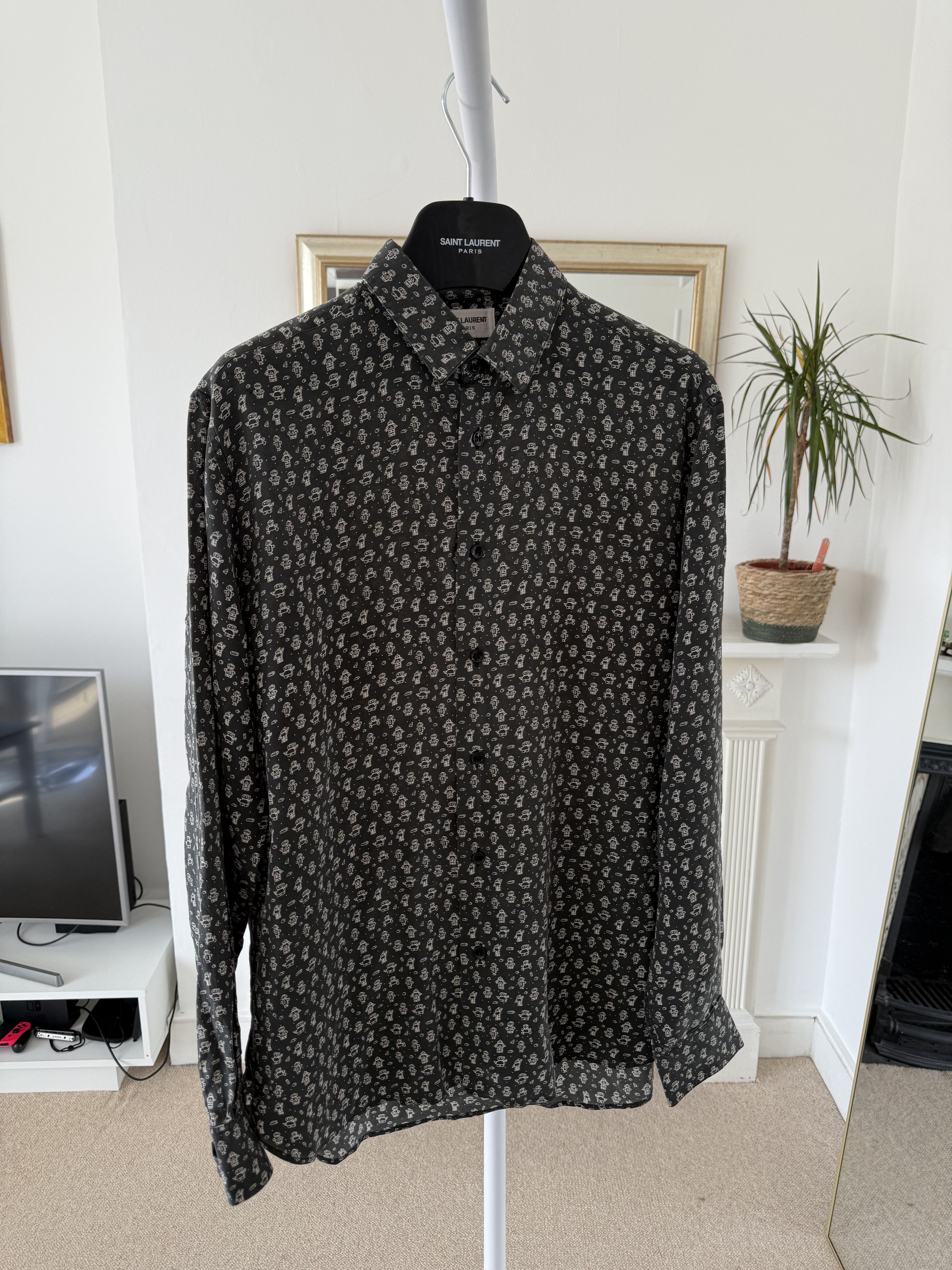 Saint Laurent Paris Saint Laurent Silk Robot Shirt Size US M / EU 48-50 / 2 - 1 Thumbnail