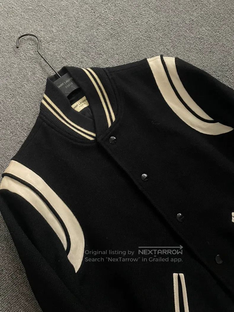 Saint Laurent Paris Saint Laurent Paris Black and White Baseball Jacket Size US XS / EU 42 / 0 - 4 Thumbnail