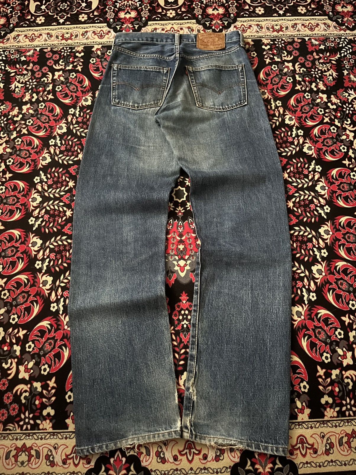 Levi's × Vintage ⚡️Vintage⚡️Levi’s 502XX Big E Talon Zip Redline Selvedge Jeans Size US 29 - 3 Thumbnail
