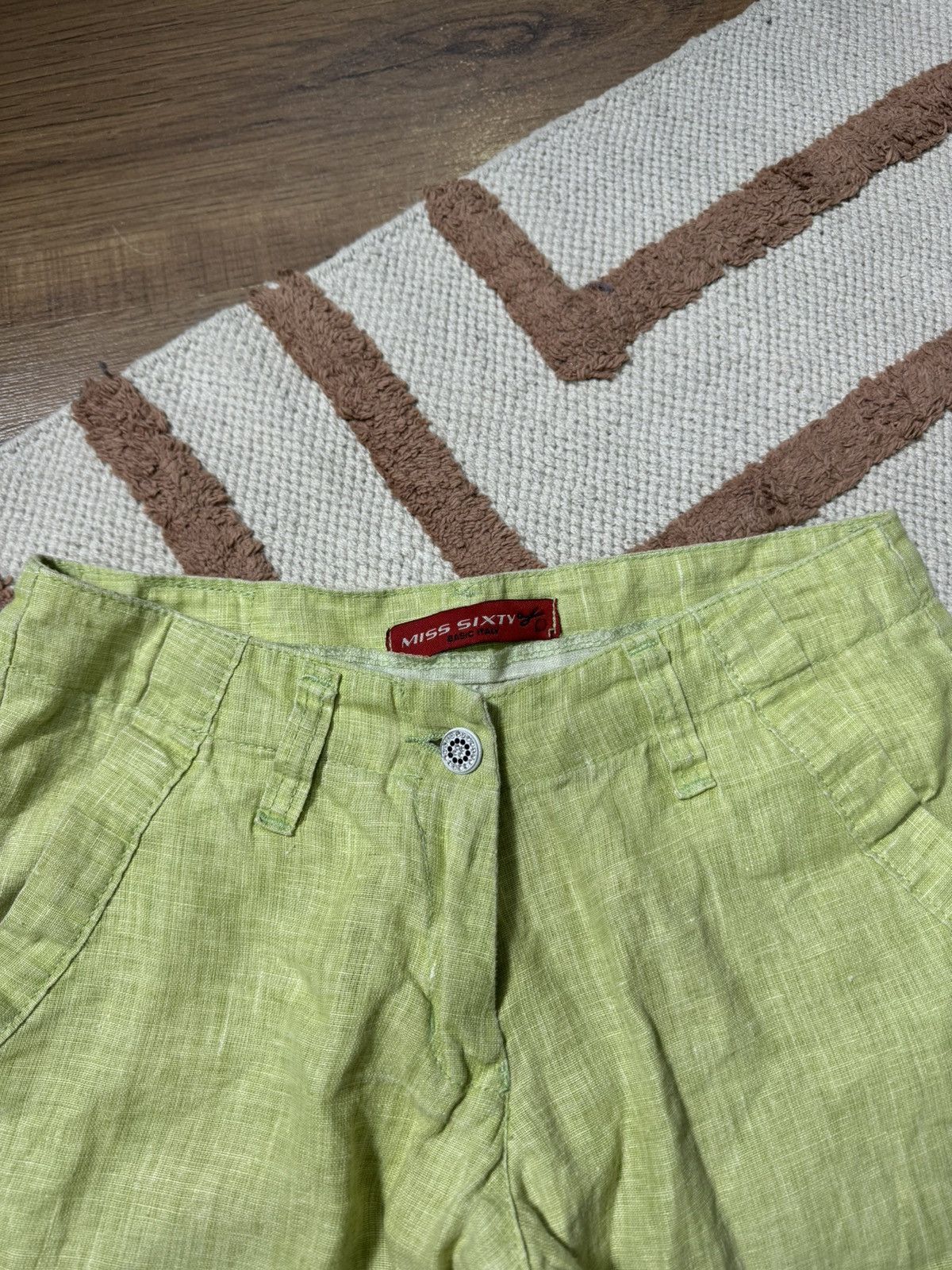 Miss Sixty VINTAGE MISS SIXTY LINEN STRAIGHT MID RISE TROUSERS Size 27" / US 4 / IT 40 - 5 Thumbnail