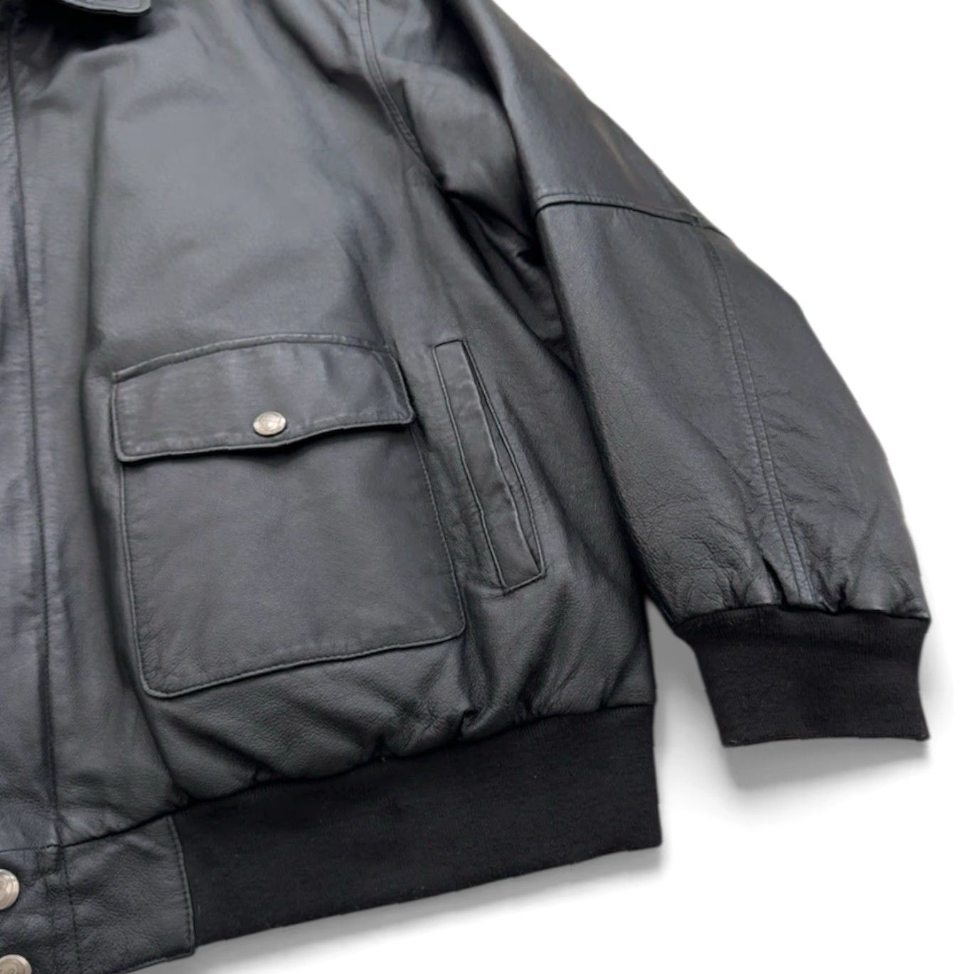 Vintage VINTAGE Hind Leather Bomber Jacket Black - Men's 3XL Size US XXL / EU 58 / 5 - 4 Thumbnail
