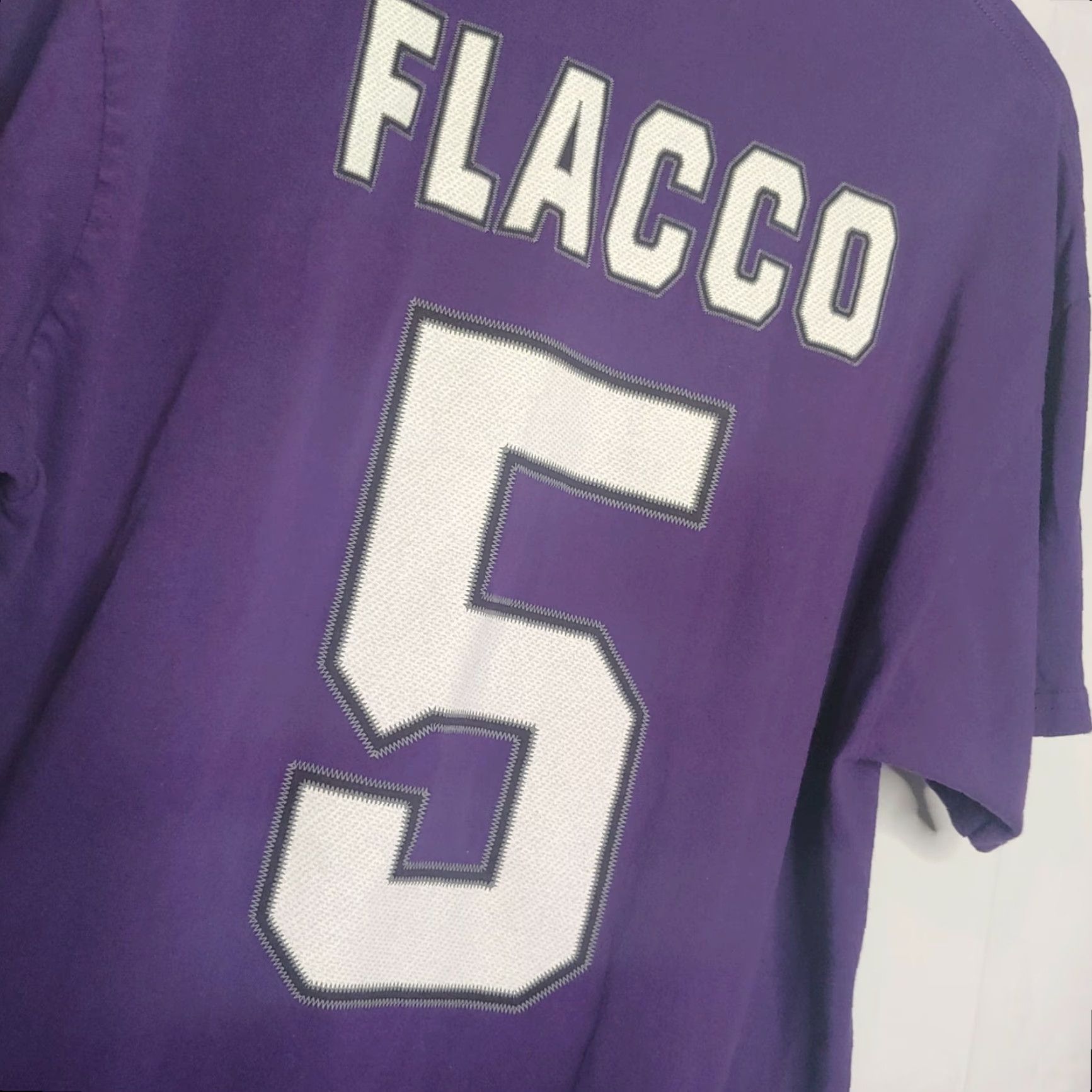 NFL NFL Team Apparel Baltimore Ravens Joe Flacco Shirt XL Short Sleeve Purple Mens Size US XL / EU 56 / 4 - 3 Thumbnail