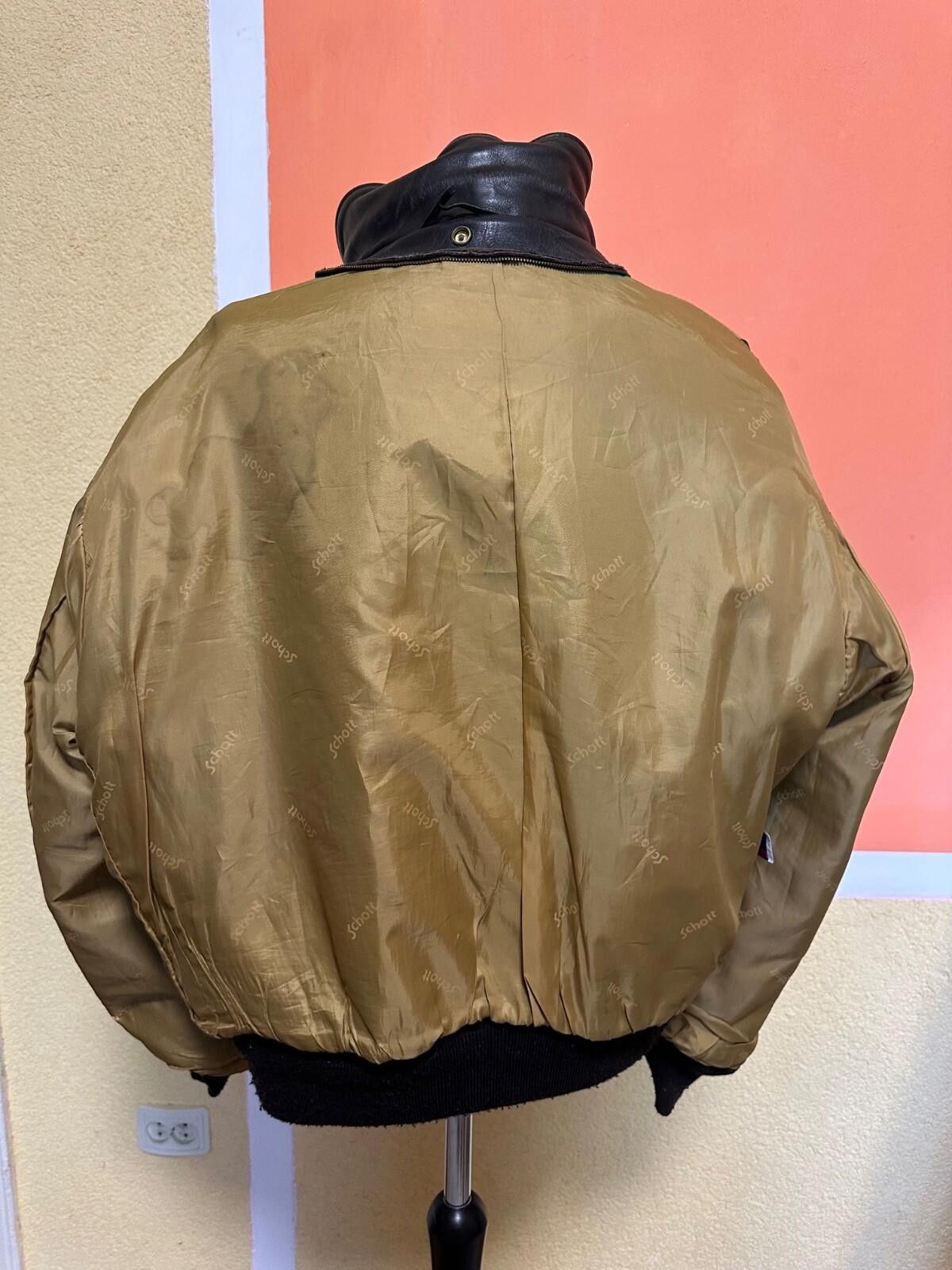 Schott SCHOTT 184-SM Black Leather Flight Jacket Vintage 80's 54US Size US XL / EU 56 / 4 - 11 Thumbnail