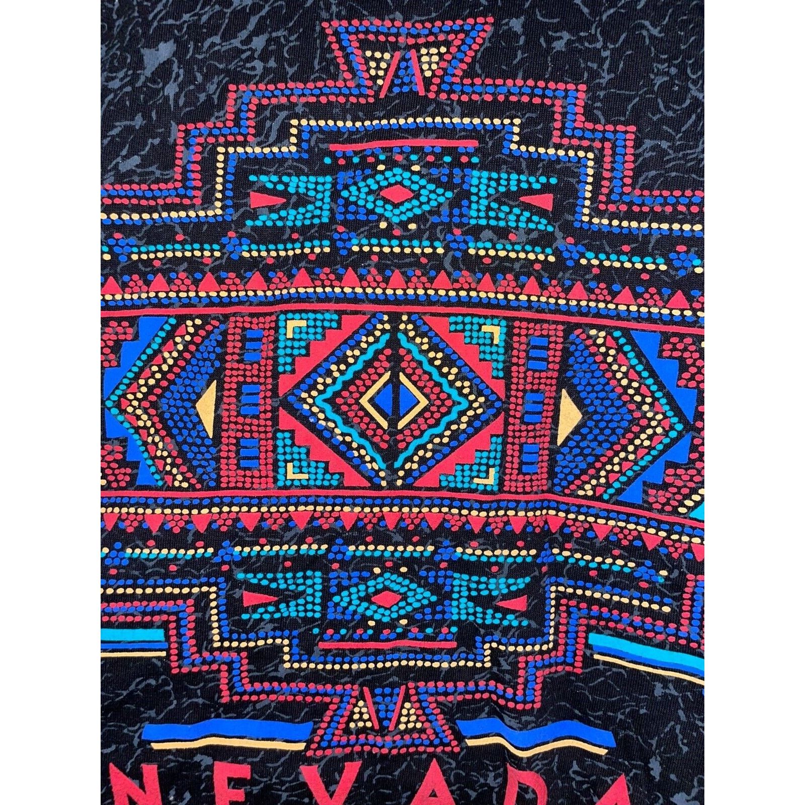Jerzees Vintage Nevada Shirt Native Tribal Speckled Black Tee Size US M / EU 48-50 / 2 - 2 Thumbnail