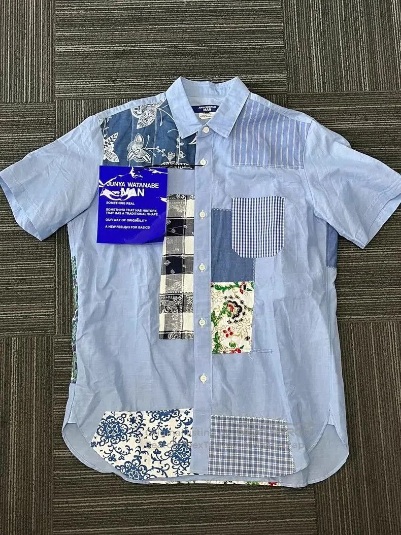 Junya Watanabe Junya Watanabe Man Patchwork Short Sleeve Shirt. Size US L / EU 52-54 / 3 - 1 Thumbnail