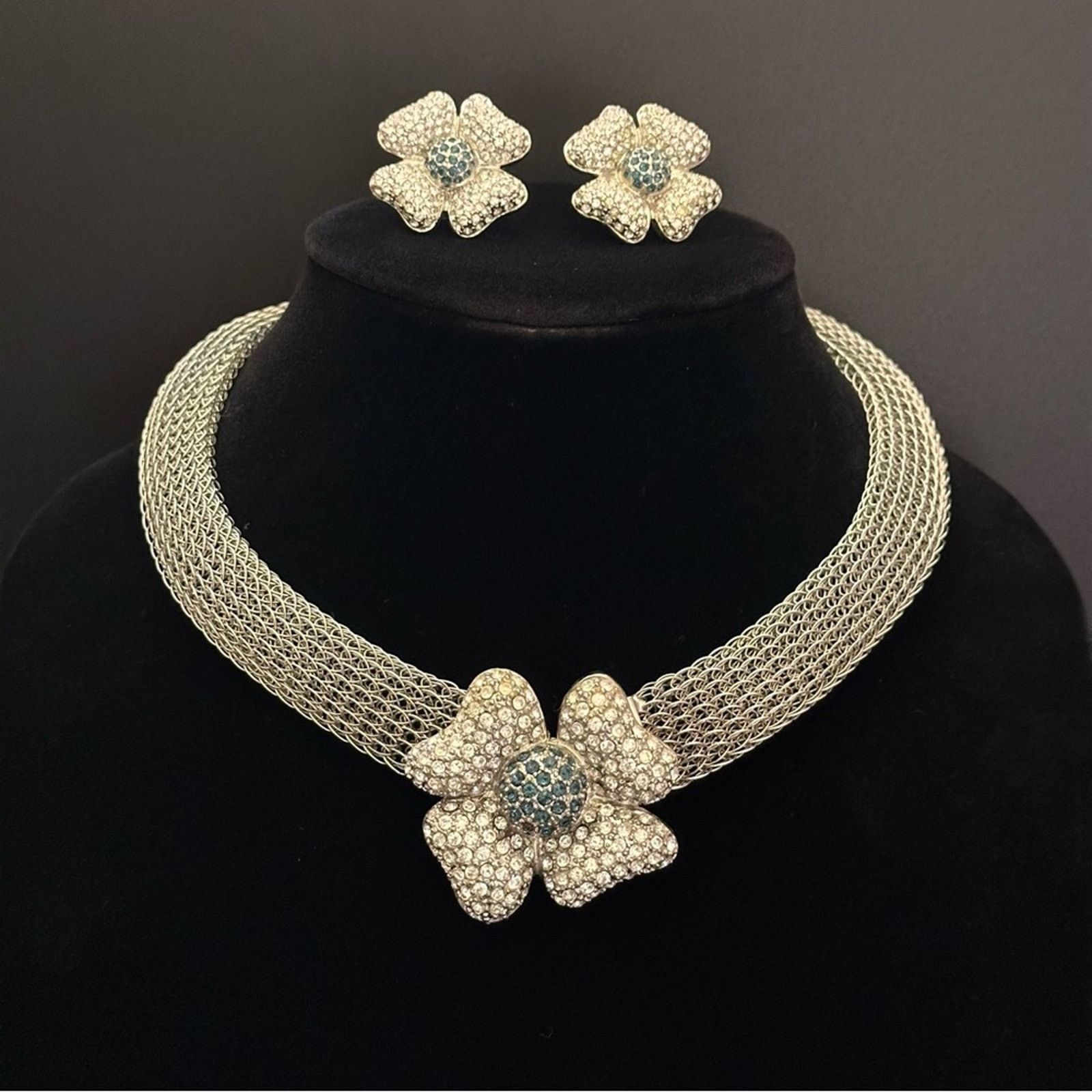 Other Vintage 90's Silver Cage Choker Set Size ONE SIZE - 2 Thumbnail