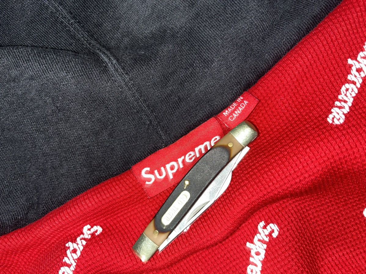 Supreme Black And Red Supreme Thermal Hoodie Size US L / EU 52-54 / 3 - 9 Thumbnail