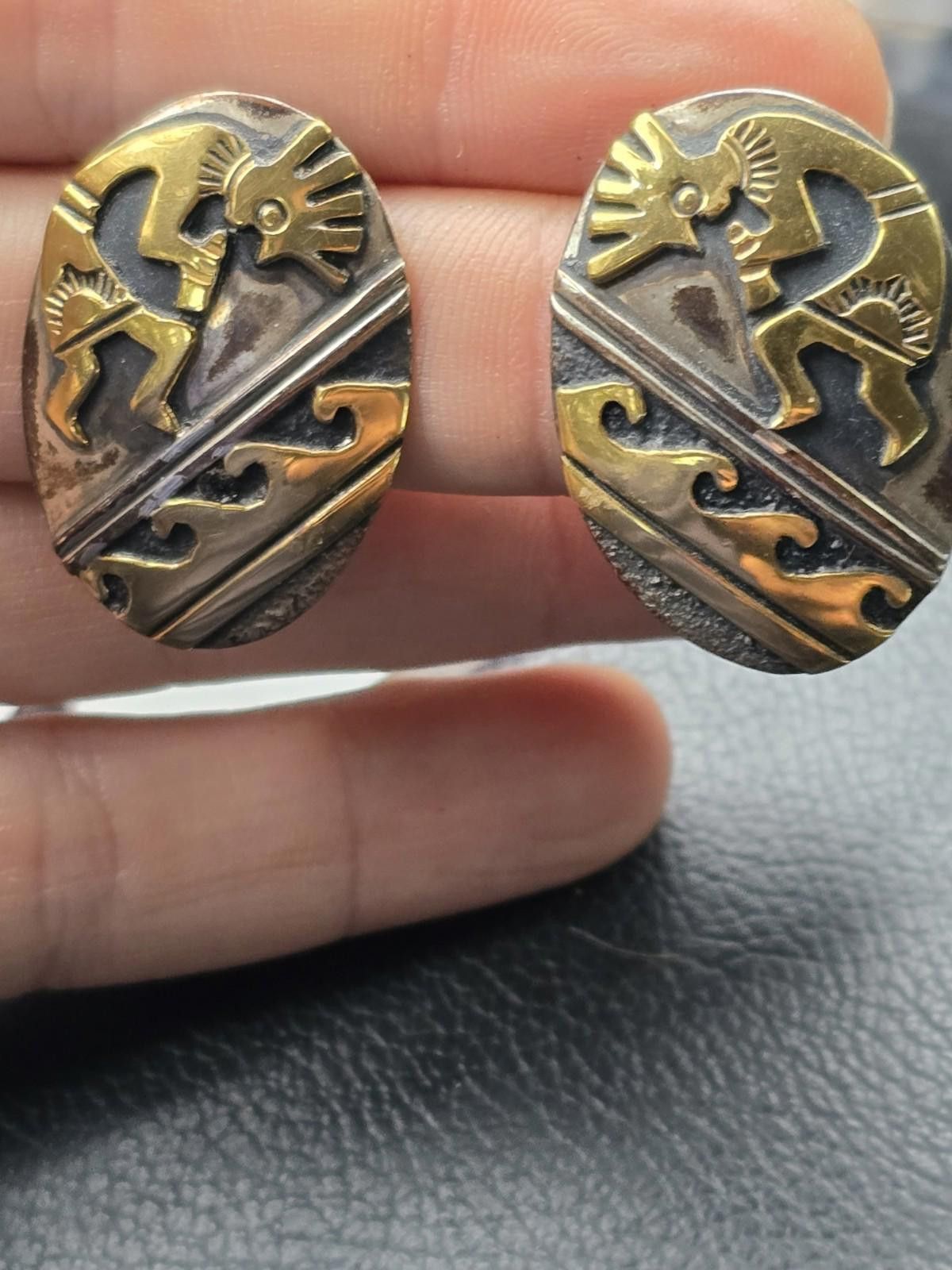 Other Tommy Singer Gold Fill & Silver Figural Earrings Hopi/Navajo Size ONE SIZE - 2 Thumbnail