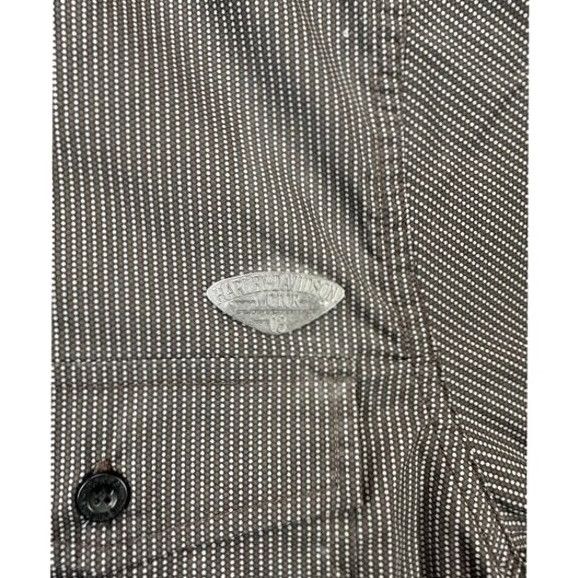Harley Davidson Harley-Davidson Button-Up Shirt Mens Large Dark Brown Striped Flap Pockets Cotton Polyester Breathable Long Sleeve Vintage? No Size US L / EU 52-54 / 3 - 6 Thumbnail