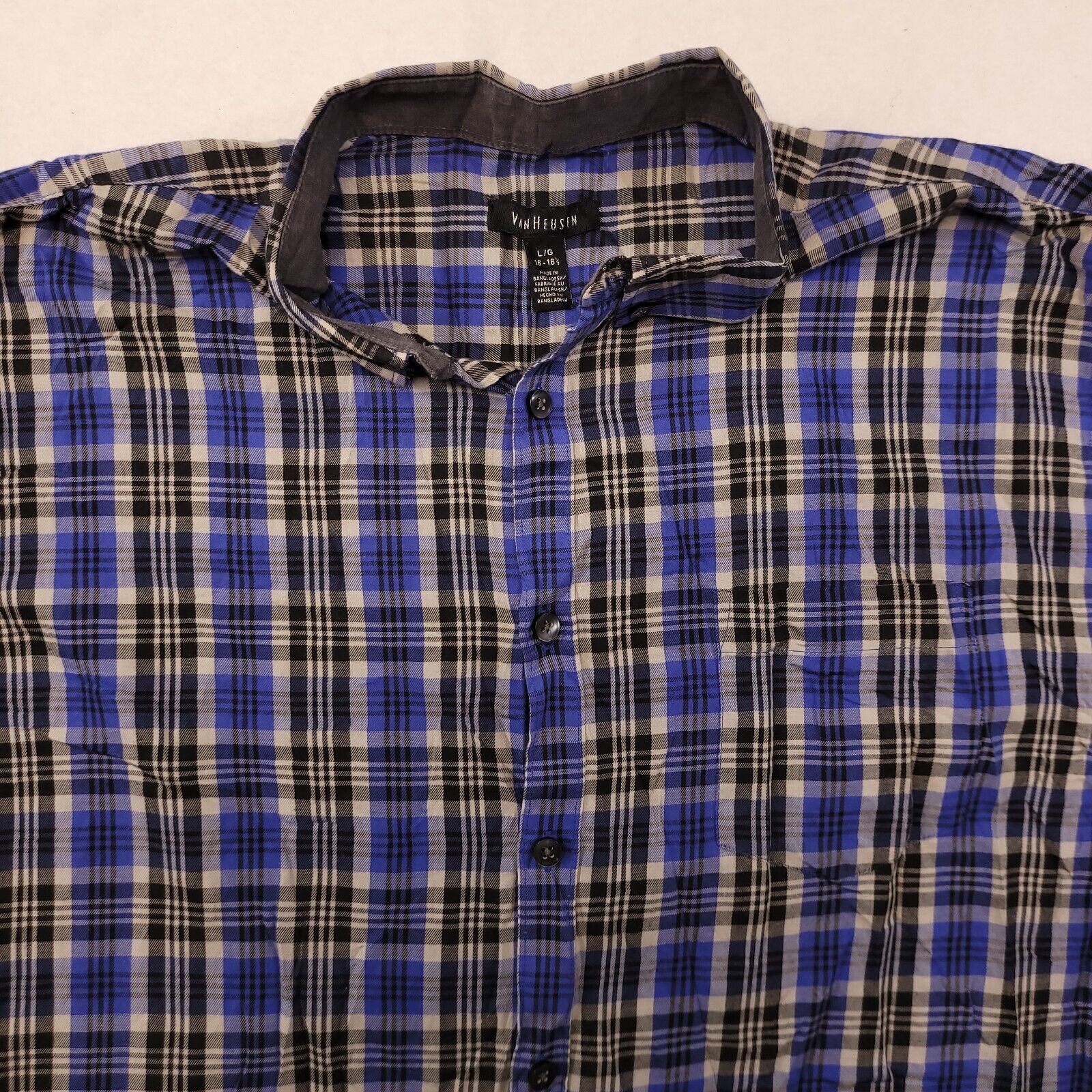 Van Heusen Van Heusen Tartan Flannel Shirt Mens Size Large L Blue Black Size US L / EU 52-54 / 3 - 1 Thumbnail