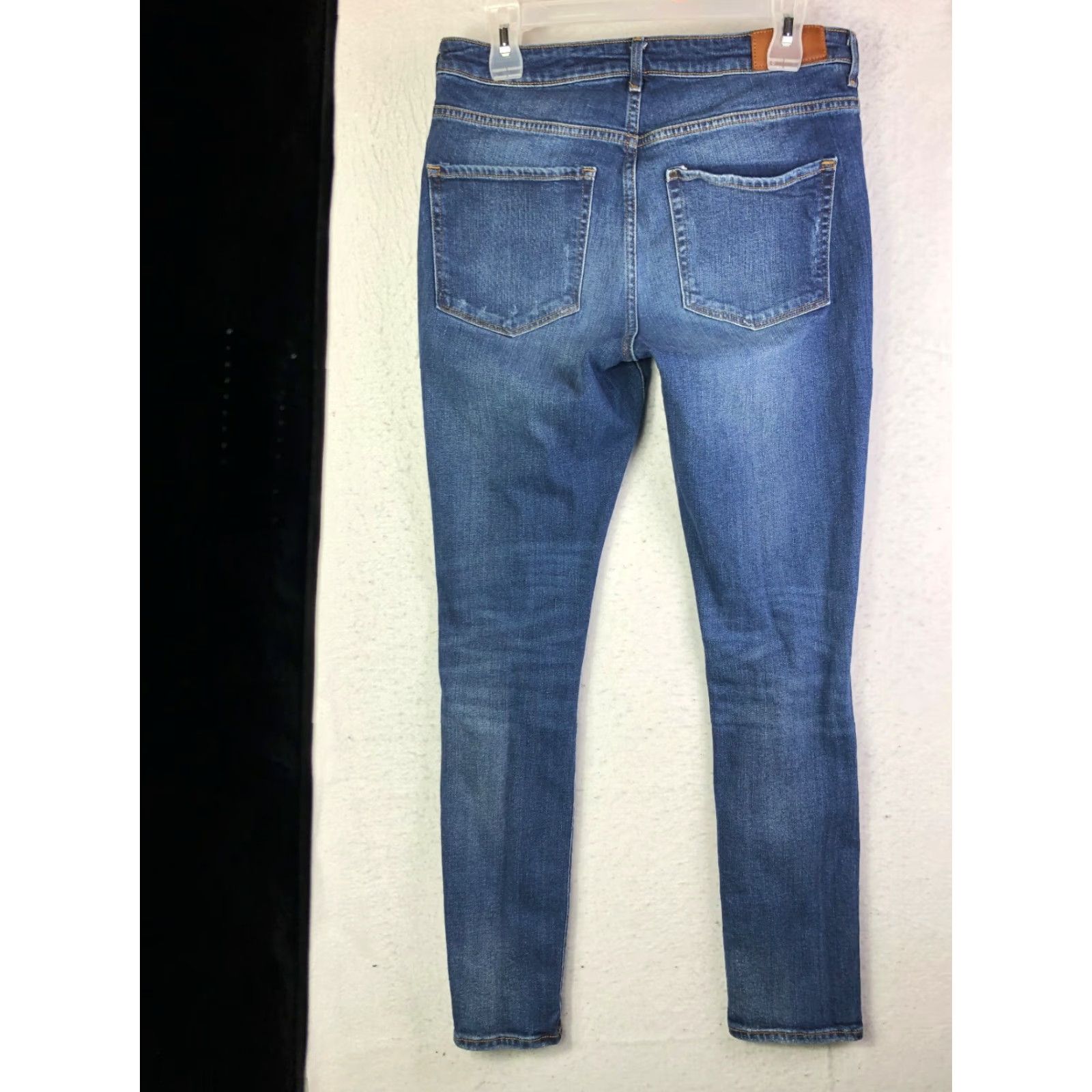 Denime &Denim Mens Size 32 Skinny High Rise Distressed Dark Wash Blue Denim Jeans Jeans Men's Blue 90s Theme? Size US 32 / EU 48 - 5 Thumbnail