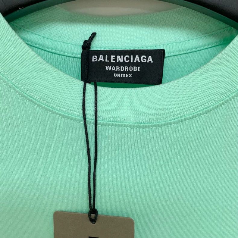Balenciaga Balenciaga Mint Green Embroidered Short Sleeve T-Shirt, Si Size US XS / EU 42 / 0 - 2 Thumbnail